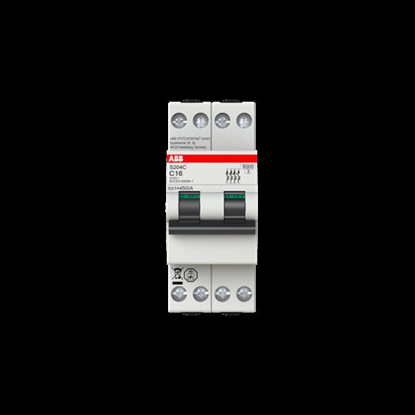 ABB S204C-C16 Sicherungsautomat C-char.,6kA, 16A, 4P 2M