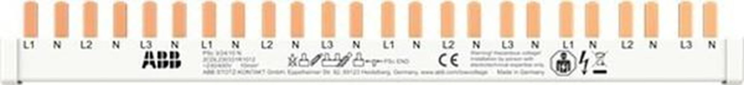 ABB Phasenschiene PSc 3/24/10 N 3Ph.+N, 12 Module, 24Pins,10qmm