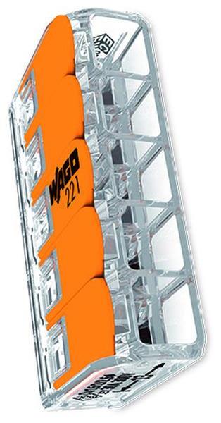 WAGO Verbindungsklemme 221-615 5 Leiter 6qmm transparent