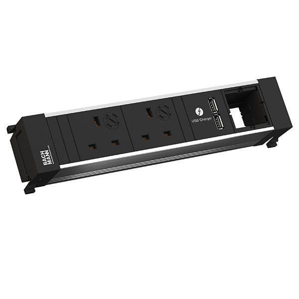 Bachmann Steckdosenleiste Power Frame 2xUK 1xUSB Charger