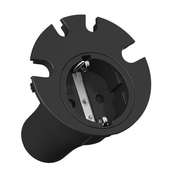 Bachmann Steckdosenleiste LOOP IN 1xCEE7/3 4xKBD sw RAL9005