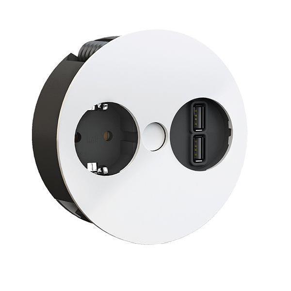 Bachmann Steckdosenleiste TWIST 1xCEE7/3 1xUSB RAL9010 2,0m