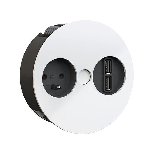 Bachmann Steckdosenleiste TWIST 1xUTE 1xUSB RAL9010 2,0m