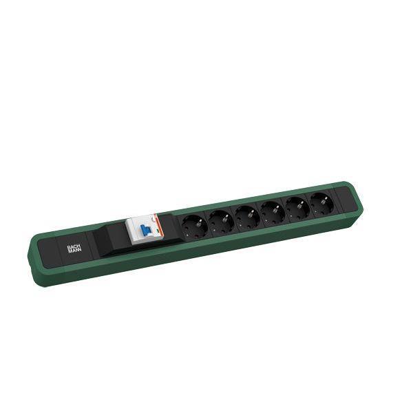 Bachmann Steckdosenleiste PRIMO 2 6xCEE7/3 1xFI RAL6028