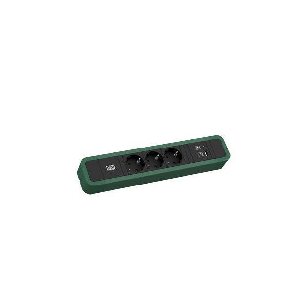 Bachmann Steckdosenleiste PRIMO 2 3xCEE7/3 1xUSB A/C 22W RAL6028