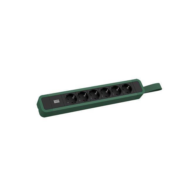 Bachmann Steckdosenleiste PRIMO 2 6xCEE7/3 mit Schlaufe RAL6028