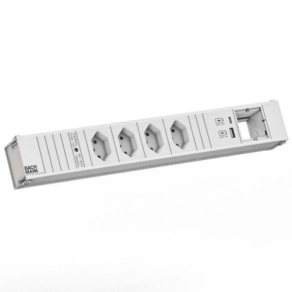 Bachmann Steckdosenleiste CONI 4xCH 0° 1xUSB A/C 22W 1xCM 0 2m GST