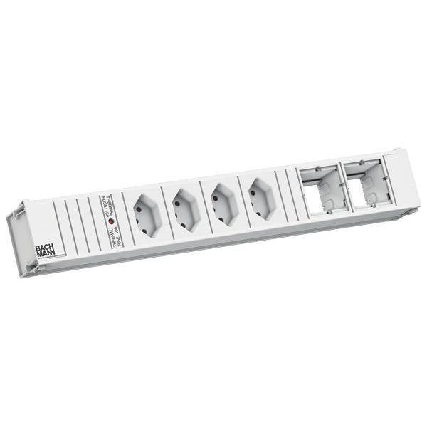Bachmann Steckdosenleiste CONI 4xCH 0° 2xCM 0 2m GST18 RAL9010