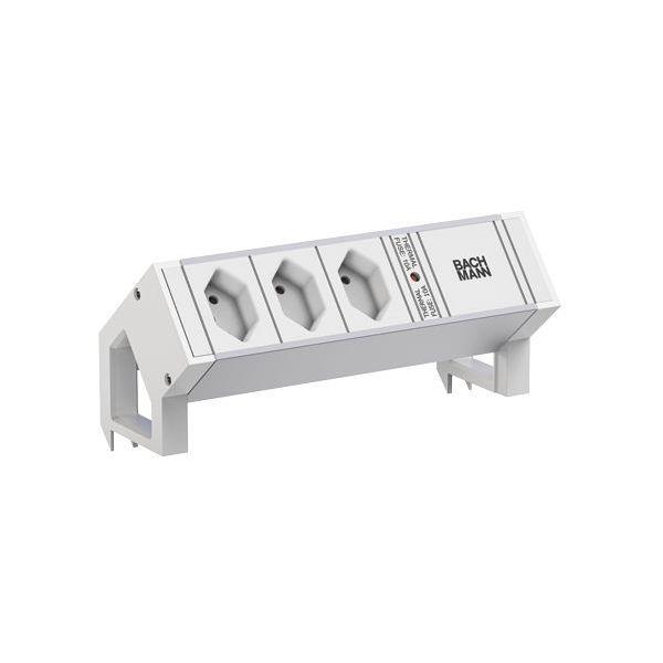 Bachmann Steckdosenleiste DESK2 ALU WHITE 3xCH 0° 0 2m GST18