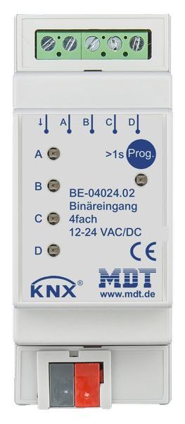 MDT KNX Binäreingang 4-fach, 2TE REG, Ausführung 24 V AC/DC