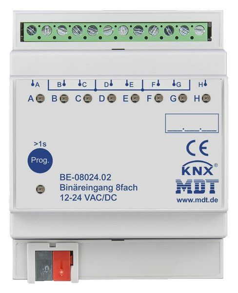 MDT KNX Binäreingang 8-fach, 4TE REG, Ausführung 24 V AC/DC