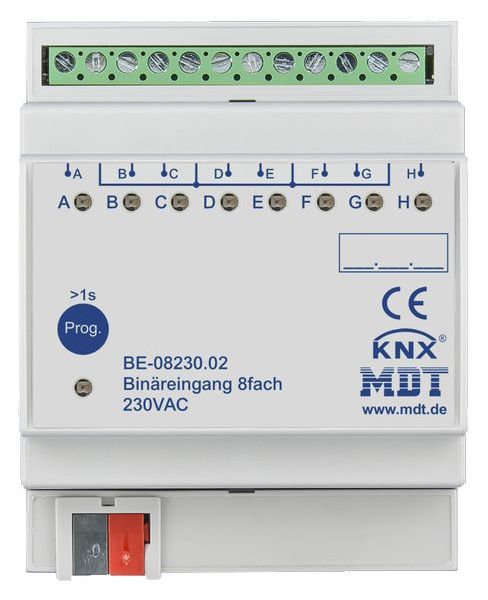 MDT KNX Binäreingang 8-fach, 4TE REG, Ausführung 230 V AC