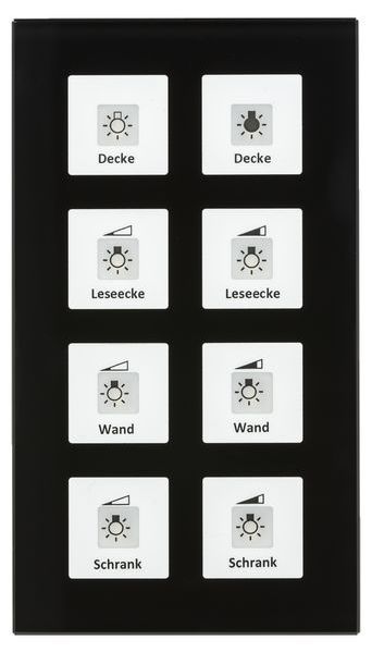 MDT KNX Glastaster Plus 8-fach, Schwarz
