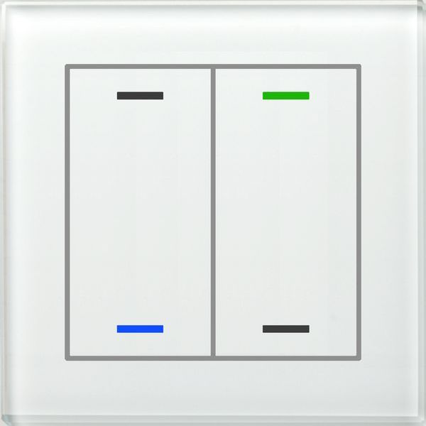 MDT KNX Glastaster II Light 2-fach, RGBW, Temperatursensor, Weiß, Neutral