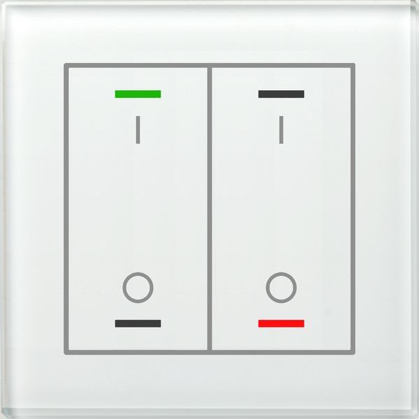 MDT KNX Glastaster II Light 2-fach, RGBW, Temperatursensor, Weiß, Schalten