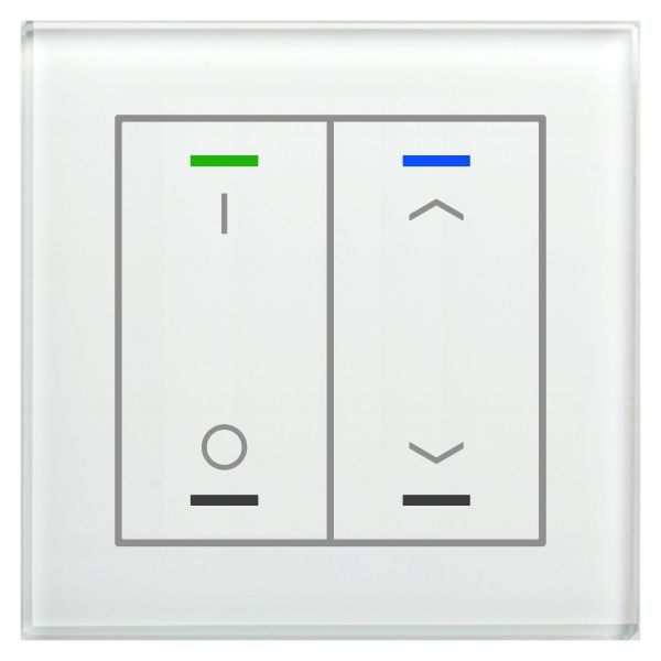 MDT KNX Glastaster II Light 2-fach, RGBW, Temperatursensor, Weiß, Schalten_Jalou