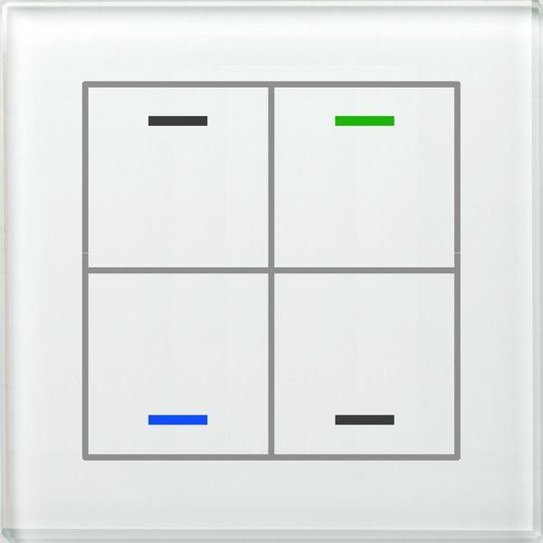MDT KNX Glastaster II Light 4-fach, RGBW, Temperatursensor, Weiß, Neutral