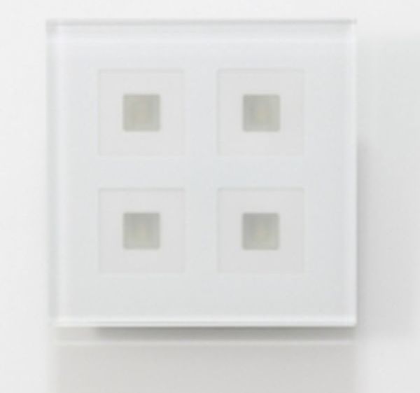 MDT KNX Glastaster Plus 4-fach, Weiß, mit Temperatursensor