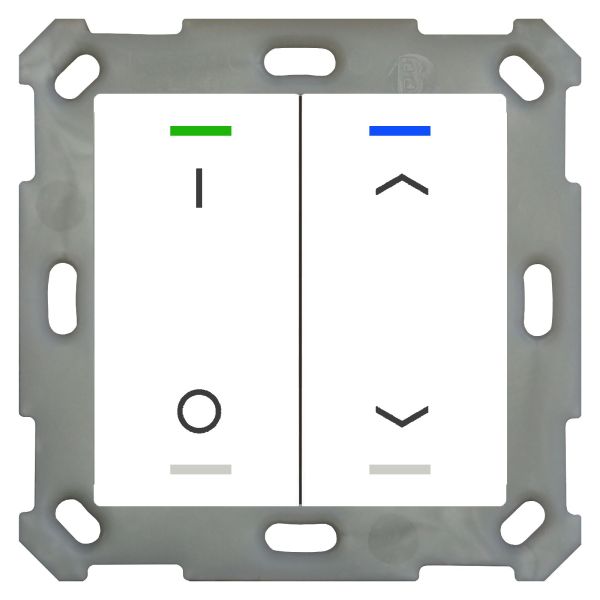 MDT KNX Taster Light 55 2-fach, RGBW, Temperatursensor, Reinweiß glänzend, Sch._