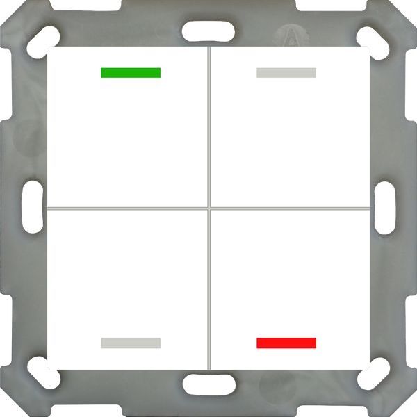 MDT KNX Taster Light 55 4-fach, RGBW, Temperatursensor, Reinweiß glänzend, Neutr