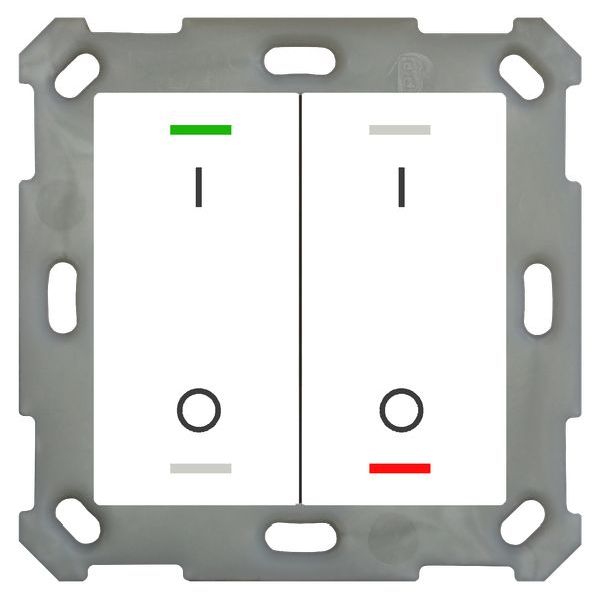 MDT KNX Taster Light 55 2-fach, RGBW, Reinweiß glänzend, Schalten