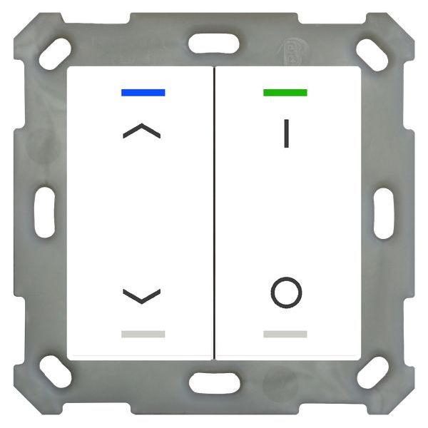 MDT KNX Taster Light 55 2-fach, RGBW, Reinweiß glänzend, Jalousie_Schalten