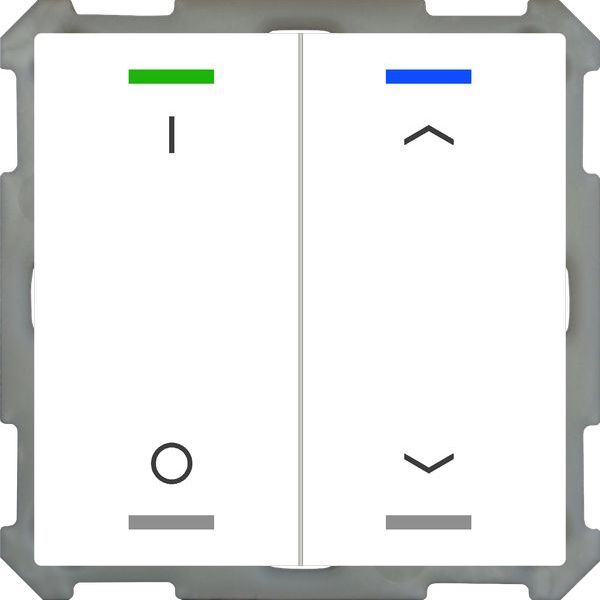 MDT KNX Taster Light 63 2-fach, RGBW, Studioweiß glänzend, Schalten_Jalousie