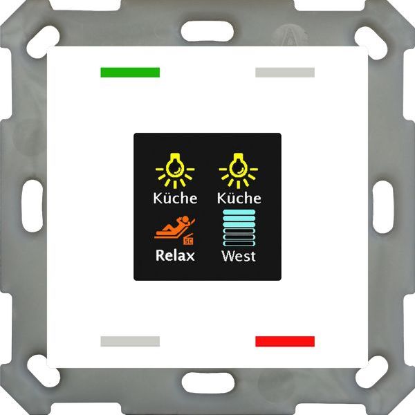 MDT KNX Taster Smart 55 4-fach mit Farbdisplay, Reinweiß glänzend