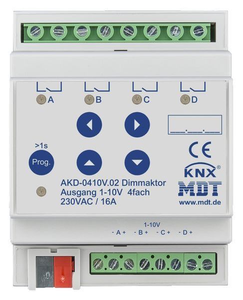 MDT KNX Dimmaktor 4-fach, 4TE REG, 1-10 V RGBW