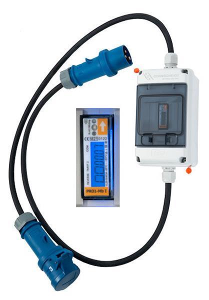 KDK-mobiler Stromzähler WS - LC-Displayanzeige - 16A - CEE-Stecker - IP44