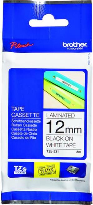 Brother Schriftband TZe-231 12mm/8m weiss/schwarz