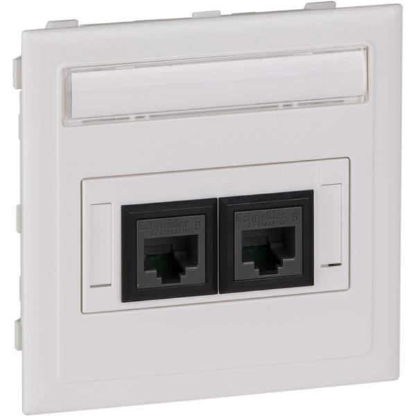 Schneider Anschlußsatz flach 2XActassi 250 cat6 UTP weiß RAL9010 Typ:CYB-DP