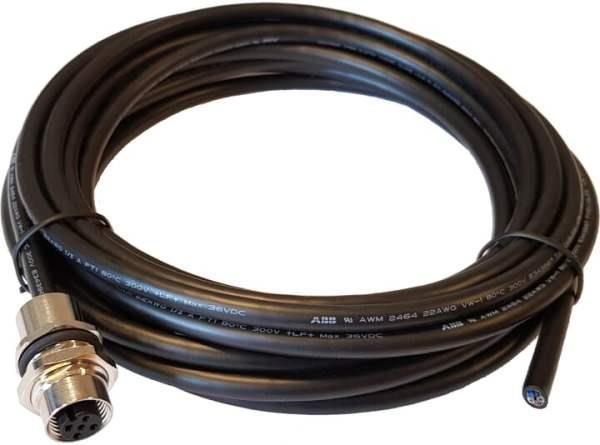 ABB M12-CH51 M12-Einbaubuchse mit Kabel 5 m Buchsenstecker, für Gehäuseeinbau