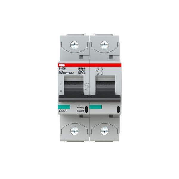 ABB S802P-C80 Hochleis.-Sicherungsautomat 80A, C-Char., Icu=50kA 240/415V AC, 2P ABB S802P-C80 Hochleis.-Sicherungsautomat 80A, C-Char., Icu=50kA 240/415V AC, 2P
