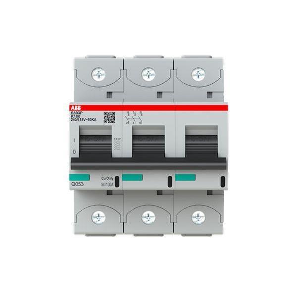 ABB S803P-K100 Hochleis.-Sicherungsautomat 100A, K-Char., Icu=50kA 240/415V AC, ABB S803P-K100 Hochleis.-Sicherungsautomat 100A, K-Char., Icu=50kA 240/415V AC,