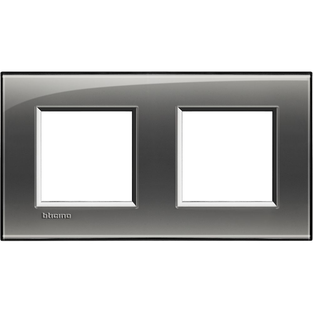 Legrand Abdeckrahmen LIVINGLIGHT: 2-fach, 2 + 2 Module, Farbe: Rauchgrau