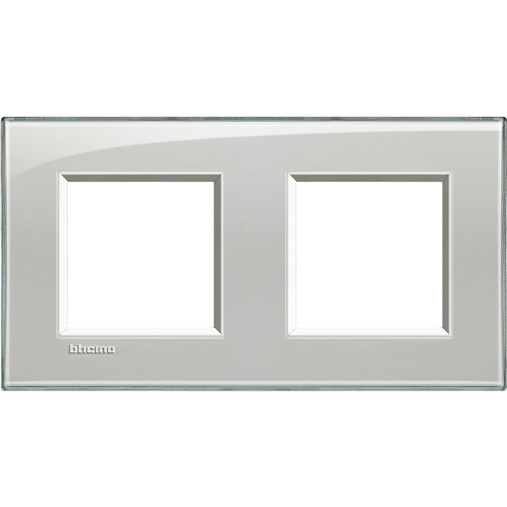 Legrand Abdeckrahmen LIVINGLIGHT: 2-fach, 2 + 2 Module, Farbe: Eisgrau