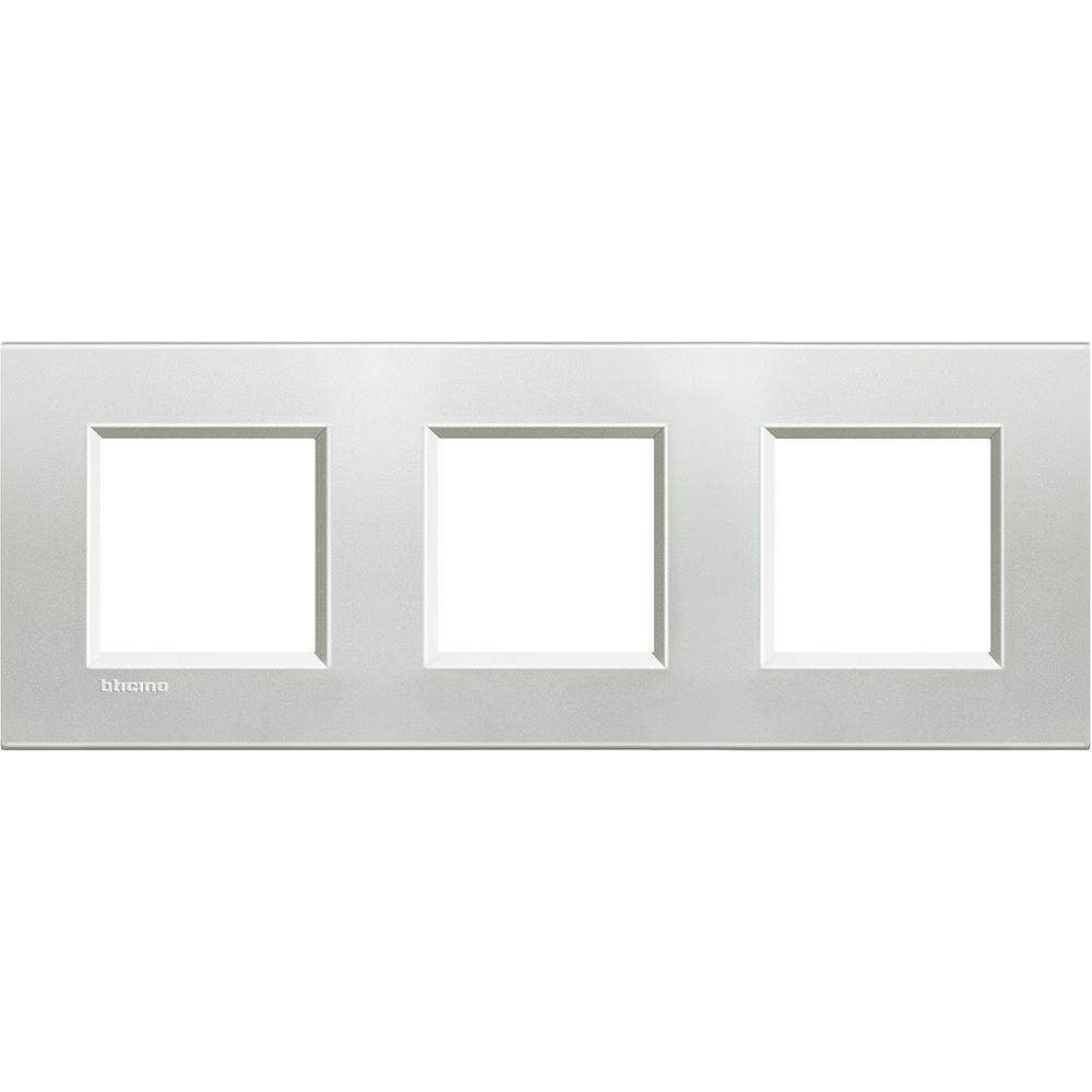 Legrand Abdeckrahmen LIVINGLIGHT: 3-fach, 2 + 2 + 2 Module, Farbe: Silber