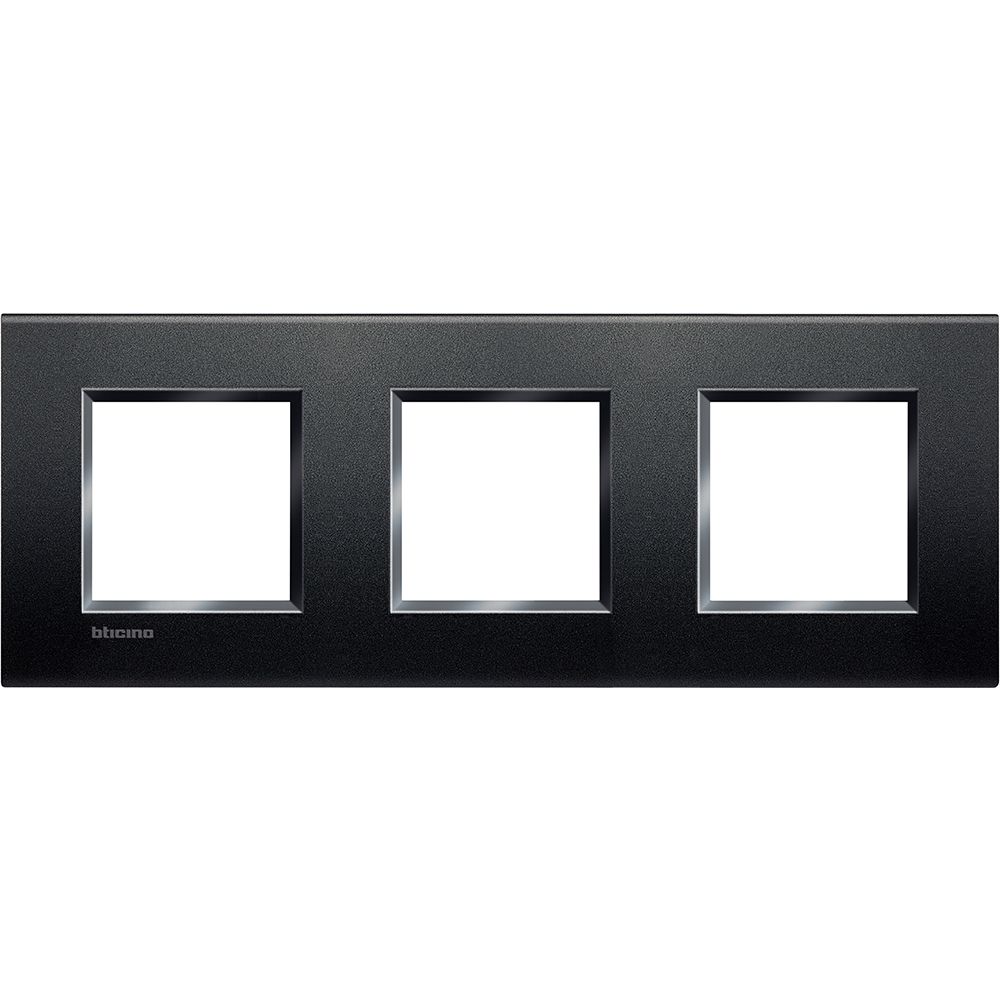 Legrand Abdeckrahmen LIVINGLIGHT: 3-fach, 2 + 2 + 2 Module, Farbe: Anthrazit