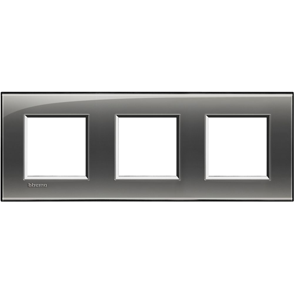 Legrand Abdeckrahmen LIVINGLIGHT: 3-fach, 2 + 2 + 2 Module, Farbe: Rauchgrau