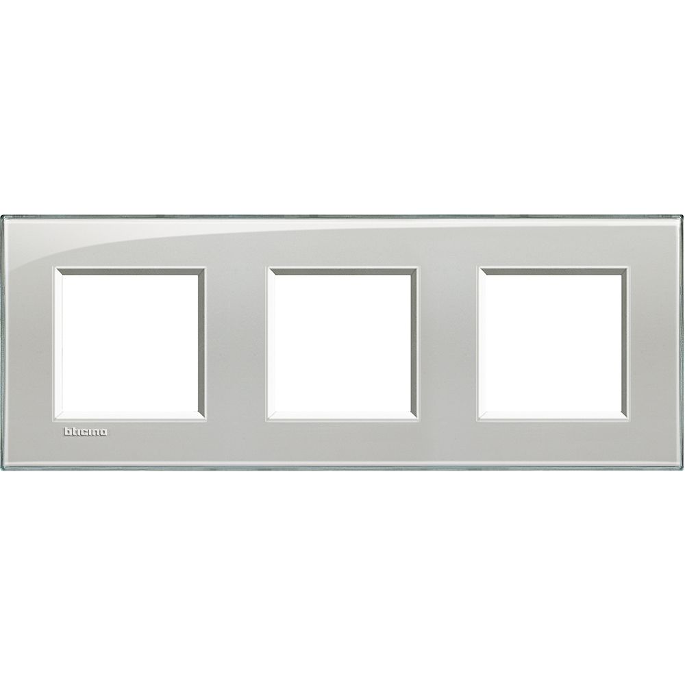 Legrand Abdeckrahmen LIVINGLIGHT: 3-fach, 2 + 2 + 2 Module, Farbe: Eisgrau
