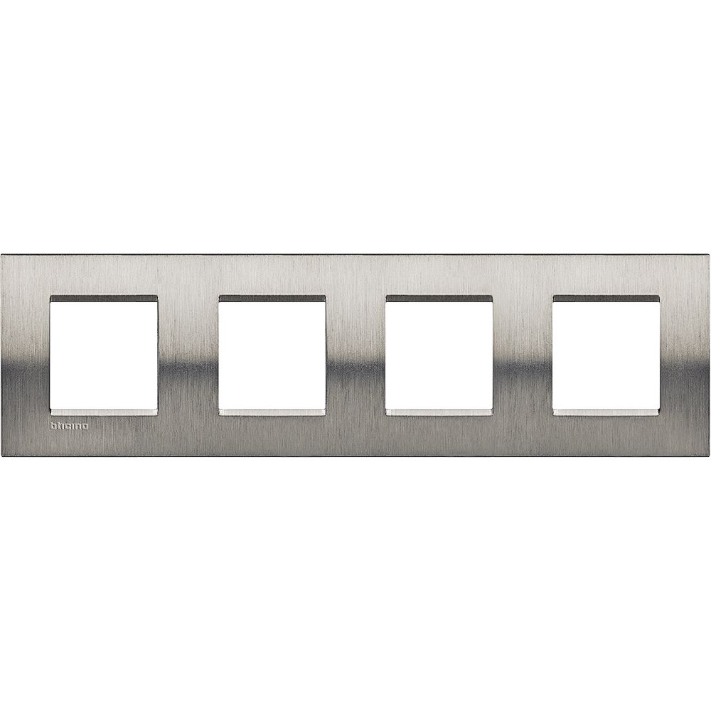 Legrand Abdeckrahmen LIVINGLIGHT: 4-fach, 2 + 2 + 2 + 2 Module, Farbe: Stahl, ge