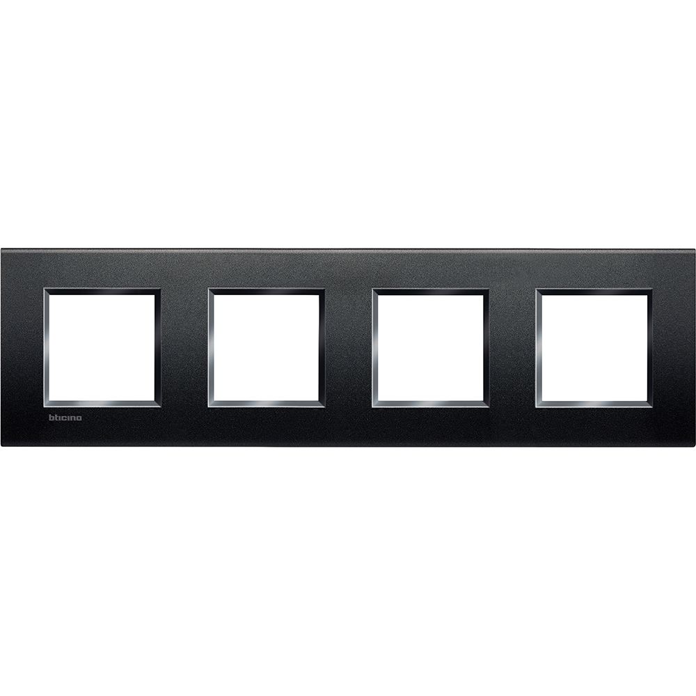 Legrand Abdeckrahmen LIVINGLIGHT: 4-fach, 2 + 2 + 2 + 2 Module, Farbe: Anthrazit