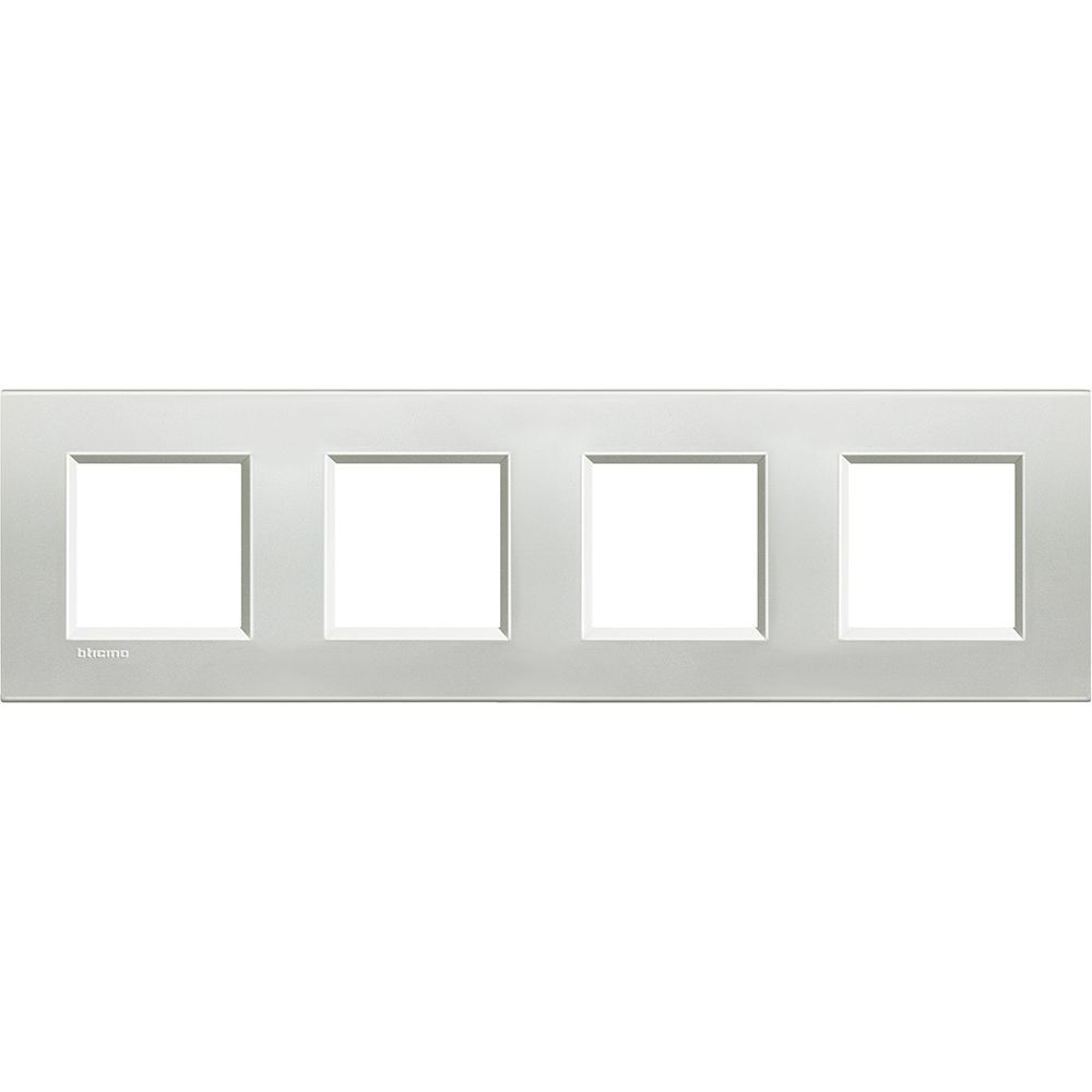 Legrand Abdeckrahmen LIVINGLIGHT: 4-fach, 2 + 2 + 2 + 2 Module, Farbe: Silber