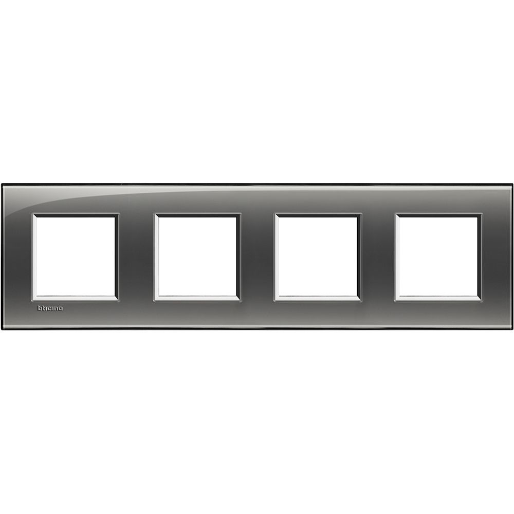 Legrand Abdeckrahmen LIVINGLIGHT: 4-fach, 2 + 2 + 2 + 2 Module, Farbe: Rauchgrau