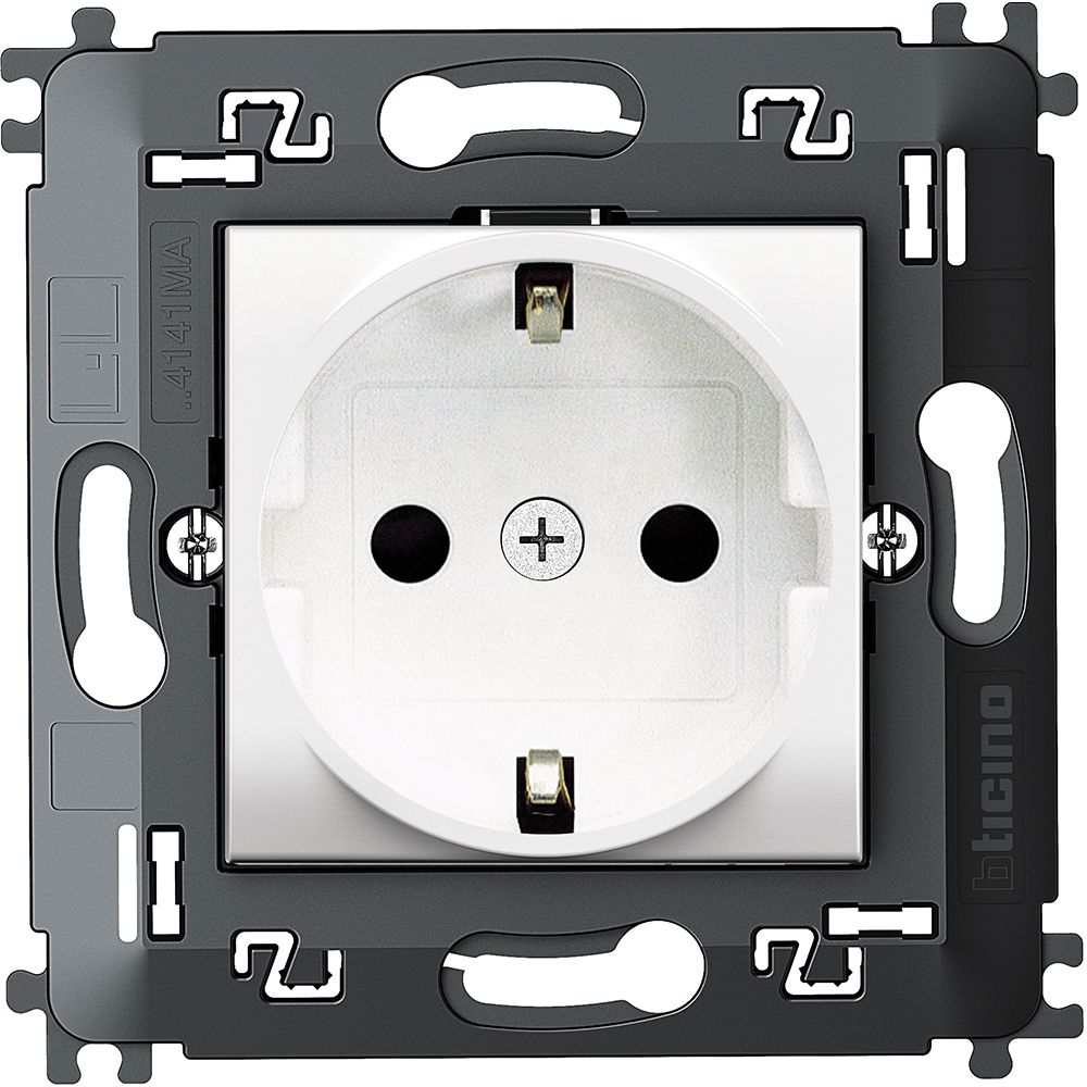 Legrand Schutzkosteckdos inkl. Tragring und Steckklemmen für LIVINGLIGHT, Farbe: