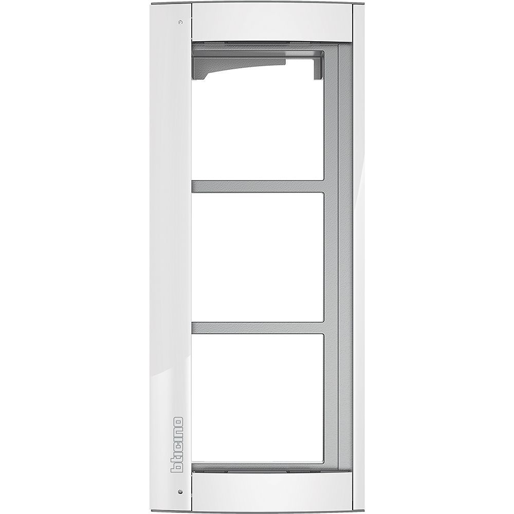 Legrand Abdeckrahmen + Modulträger 3 Module, Türstation SFERA Aluminium, Farbe: