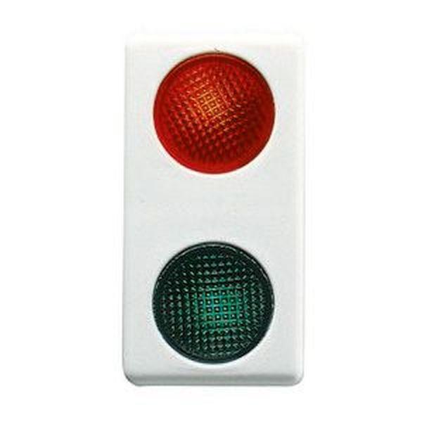 Gewiss Lichtsignal m. zwei Abdeckungen Rot/Grün 1M 230V ws