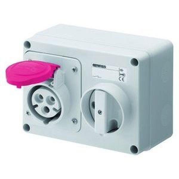 Gewiss Steckdose waager. m. Gehäuse 16A/3 pol. 400V IP44