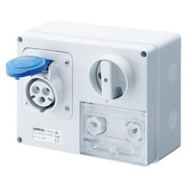 Gewiss Steckdose waager. m. Gehäuse 32A/3 pol. 230V IP44